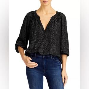 Velvet By Graham & Spencer Shirley Metallic Dot Print Blouse